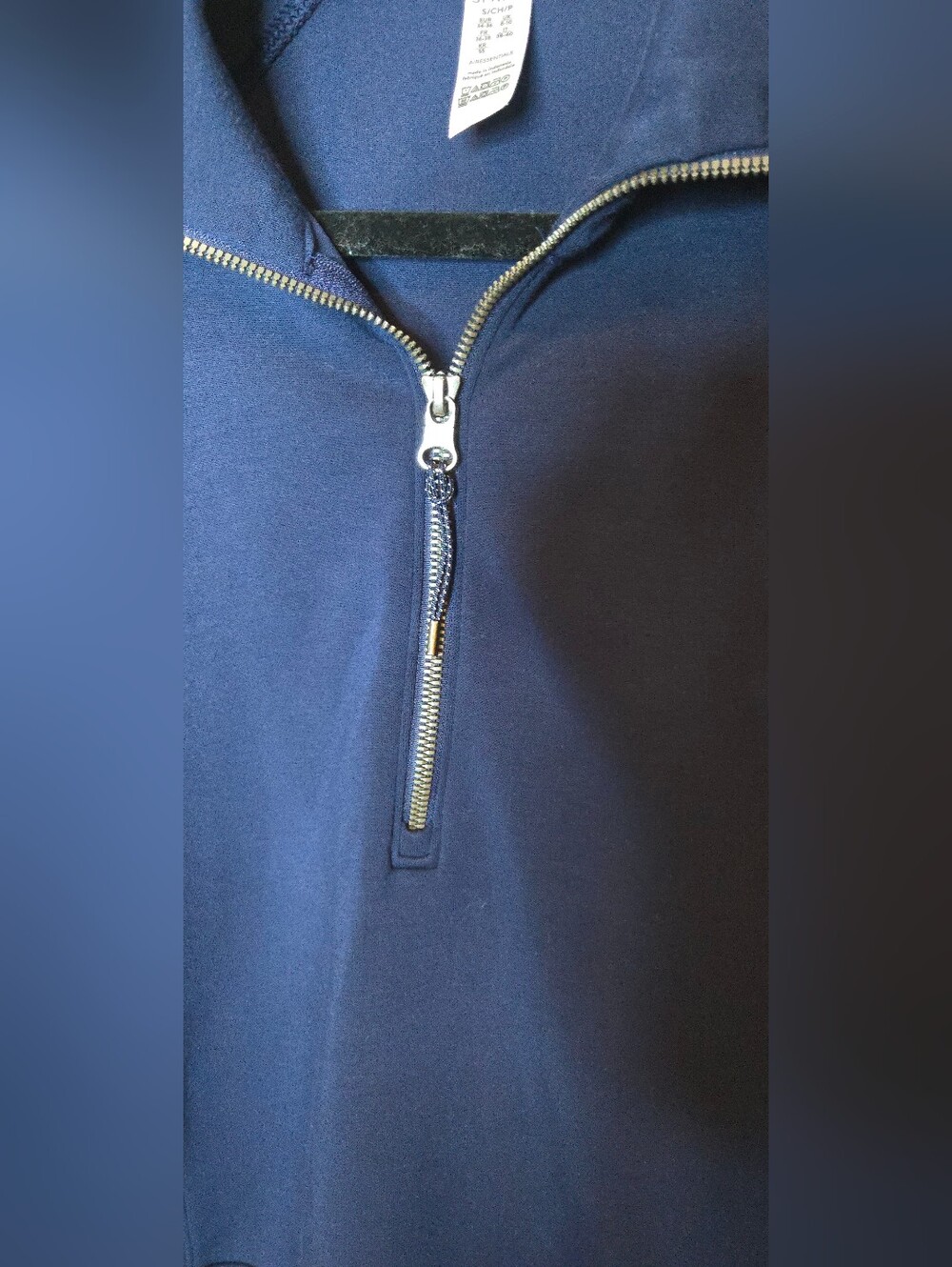 Spanx *SET* AirEssentials Timeless Navy Wide-Leg Pant Half Zip Sweatshirt S - Picture 4 of 9